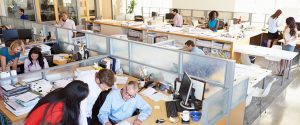 A busy office that needs to be tested for lead.